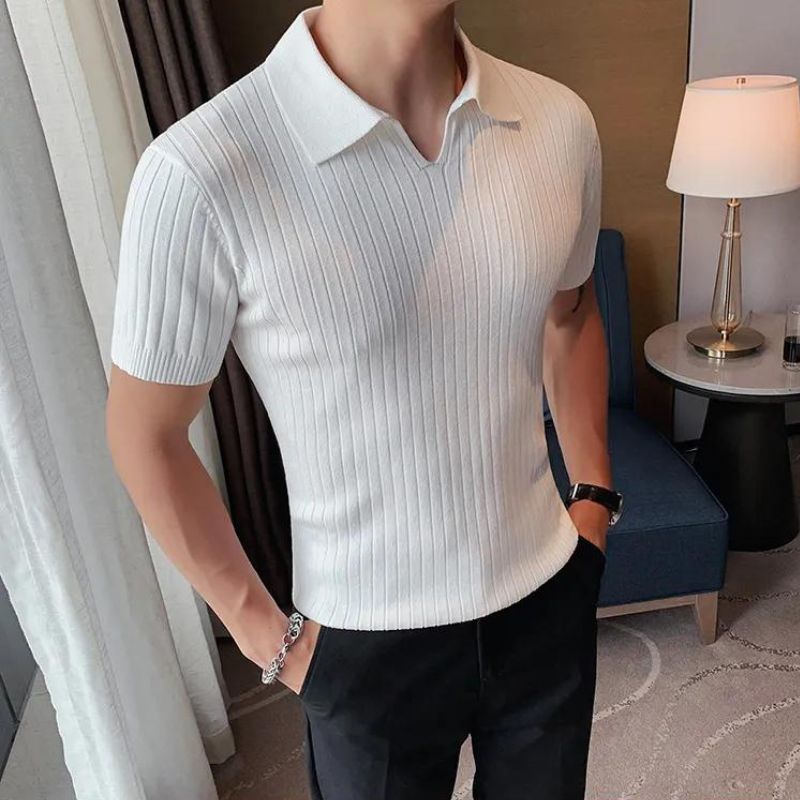 Wąska koszulka Fiorini polo w stylu vintage